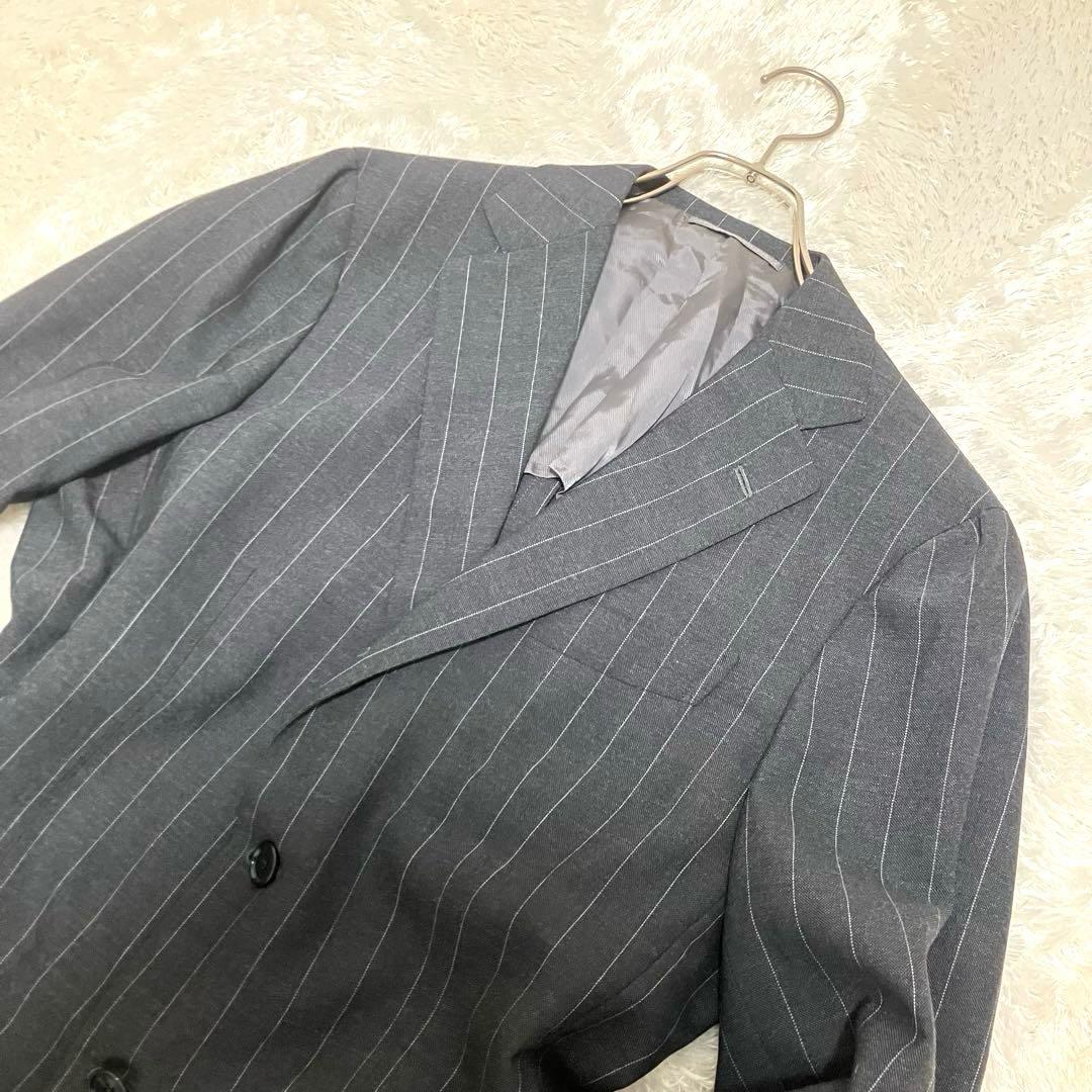 極美品✨ ビームスF ウール モヘア混 ダークグレー 48 8R スーツ L
