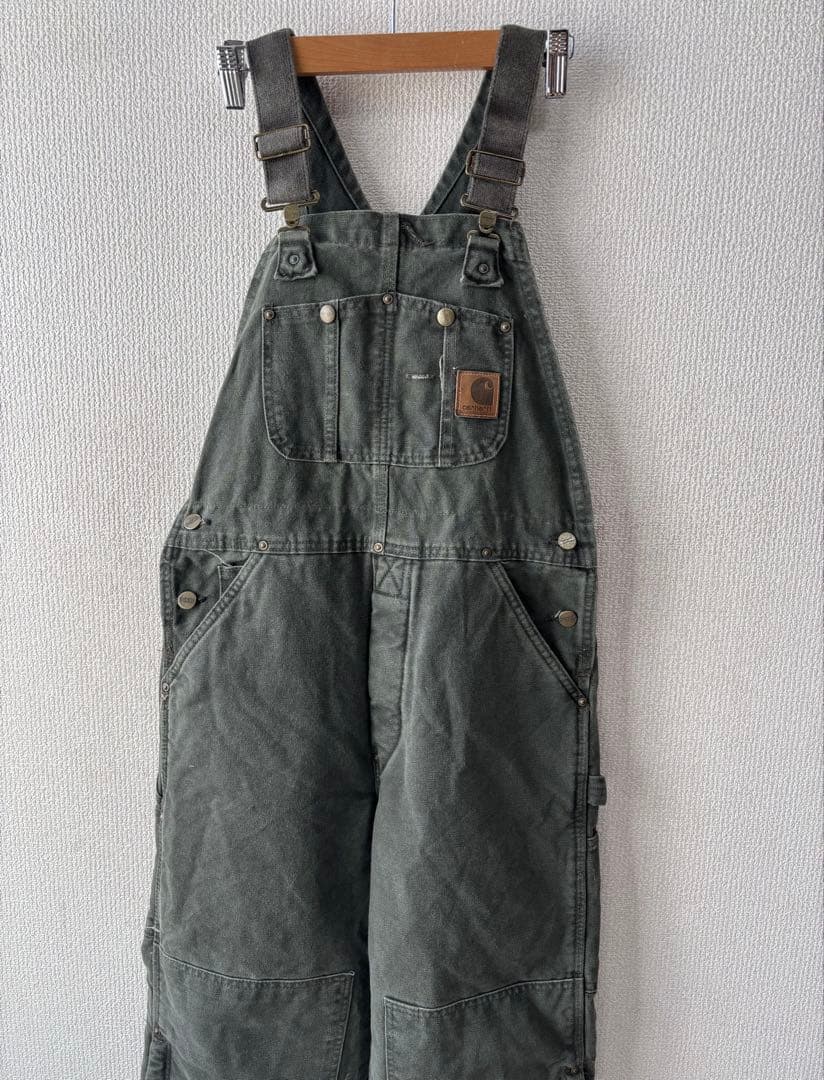 未使用 USA製 カーハート ダブルニー ダック オーバーオール モスグリーン