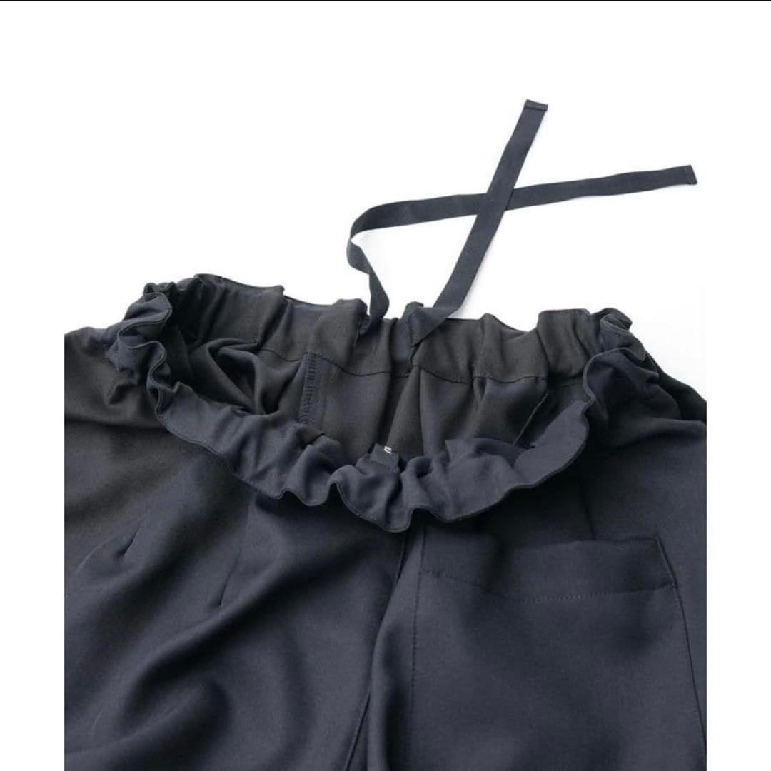 美品mizuiro ind ワイドカーゴパンツ イージー ミズイロインドブラック