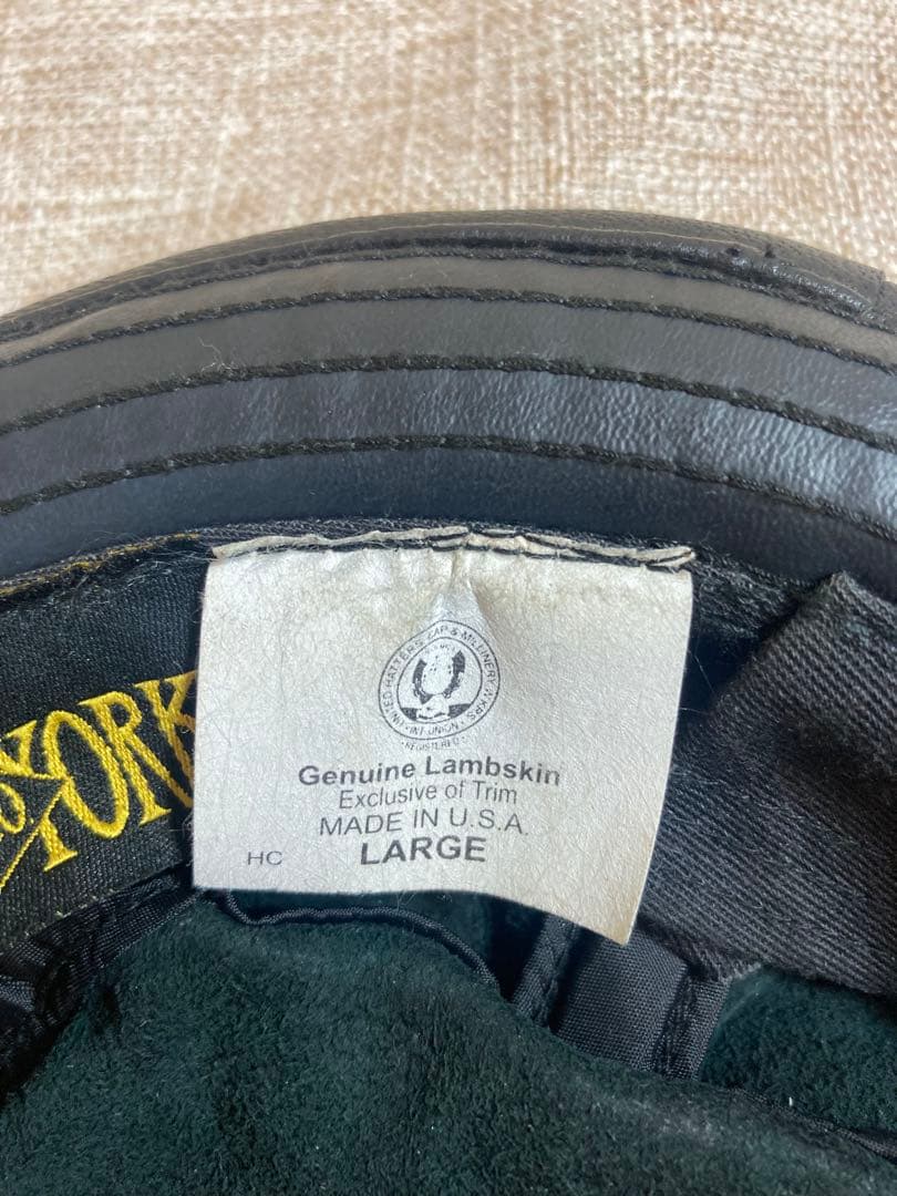 ニューヨークハット　レザー　ポークパイハット　本革 Lサイズ