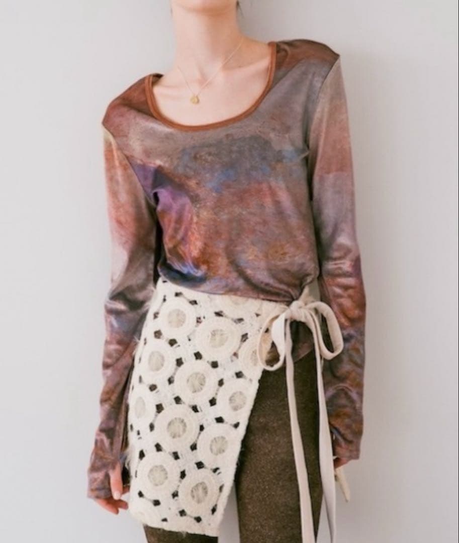 【定価14850円】sahara ベロアアートプリントトップ