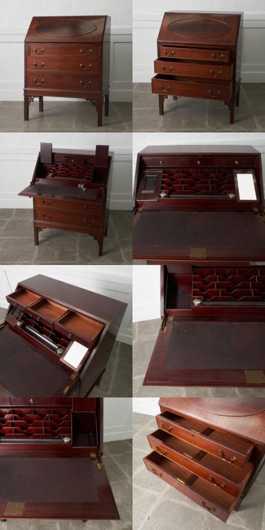 88606★ライティングビューロー 収納家具 キャビネット デスク 書斎 机