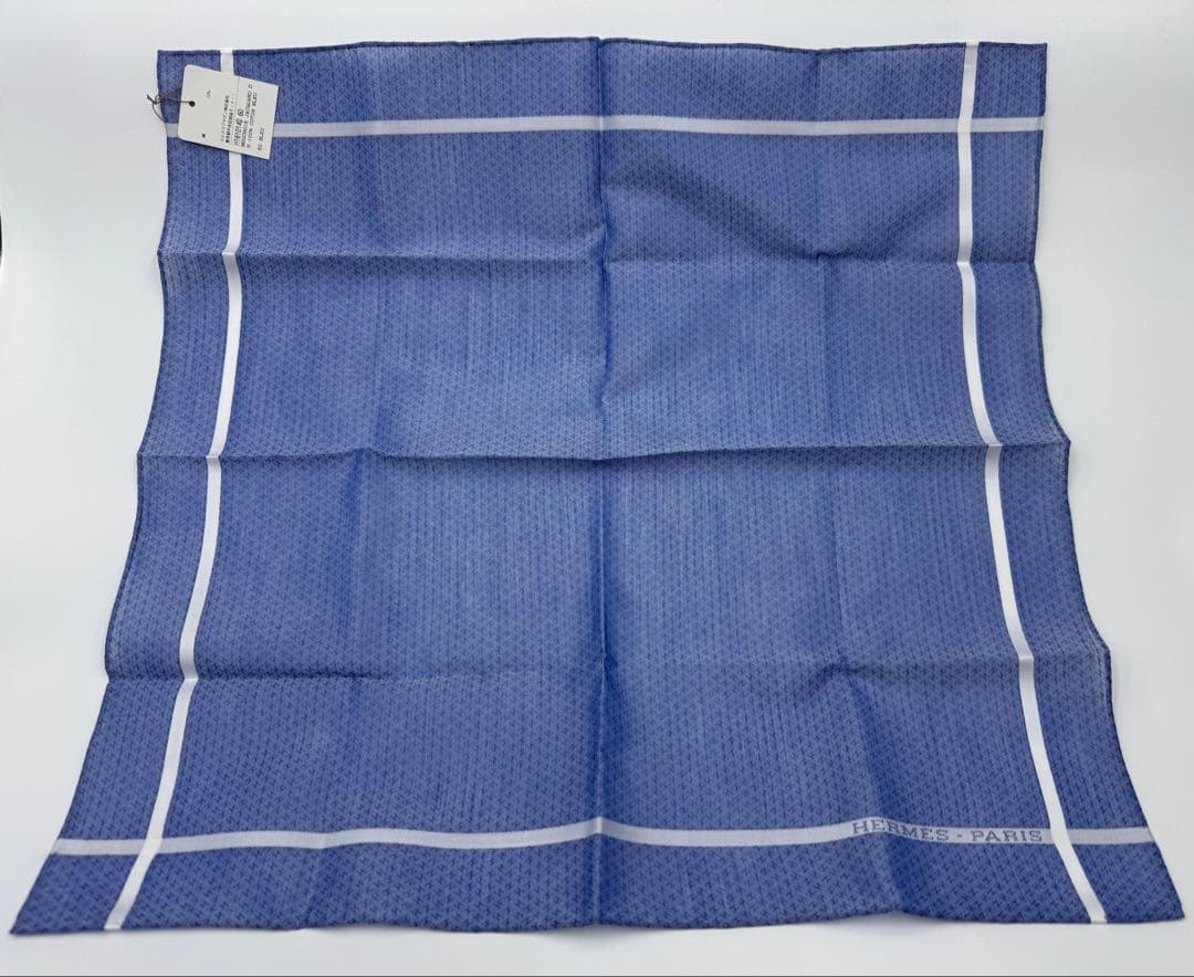 HERMES ライトブルー ハンカチ　新品