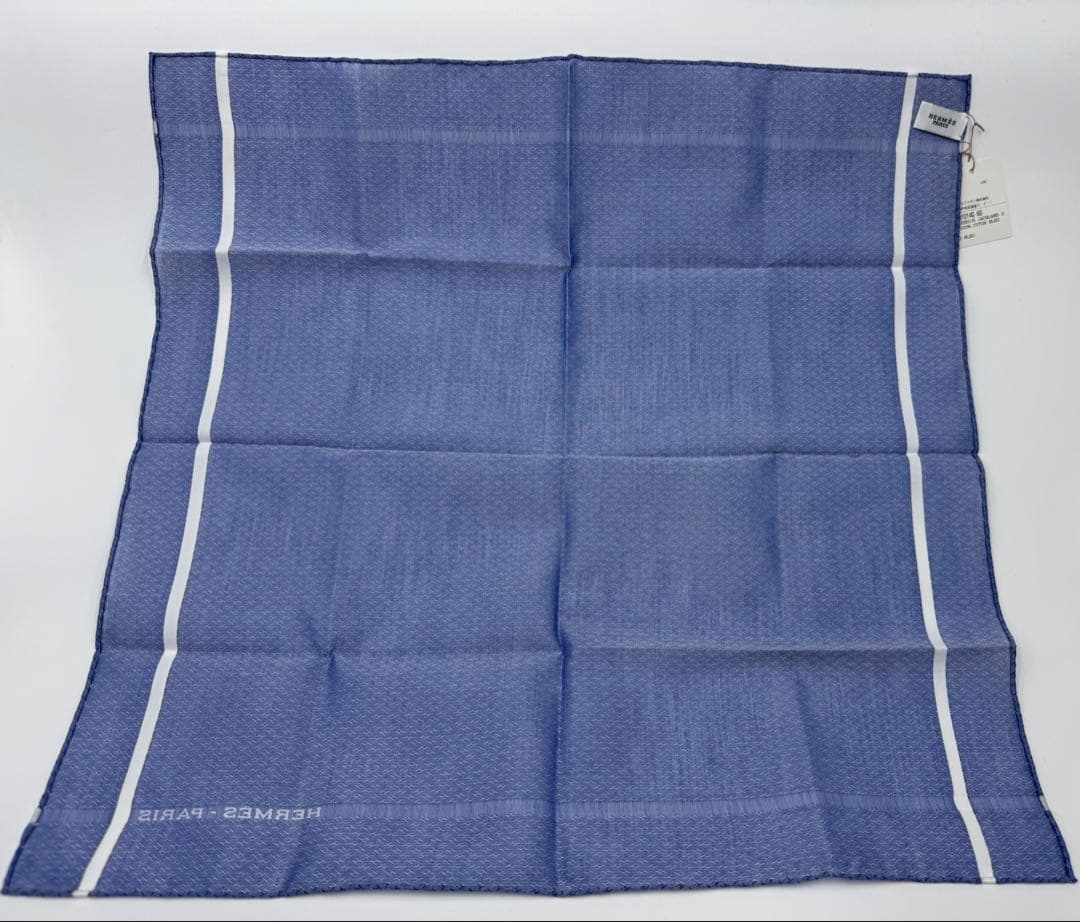HERMES ライトブルー ハンカチ　新品
