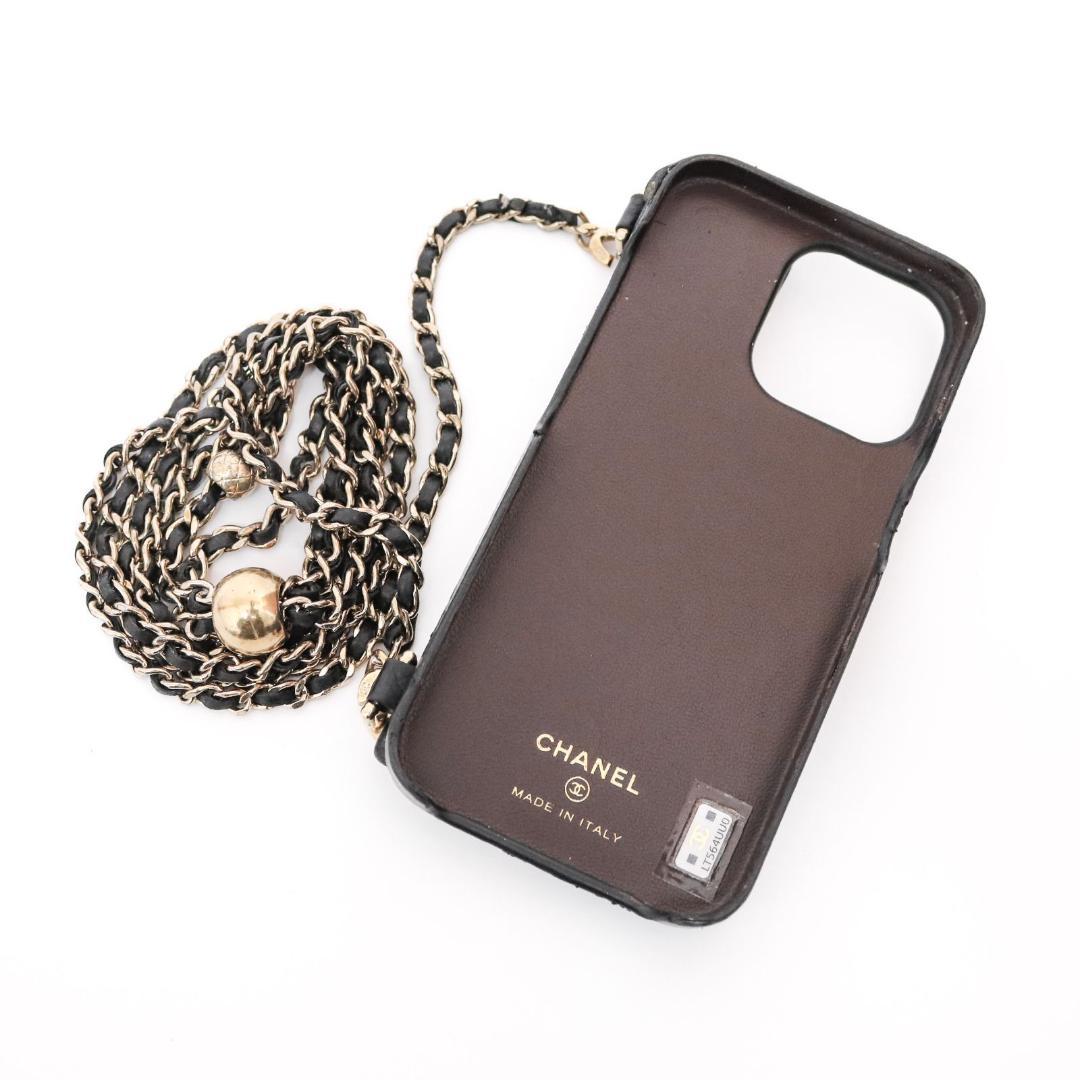 CHANEL　シャネル　スマホケース　マトラッセ 　ブラック　AP2689