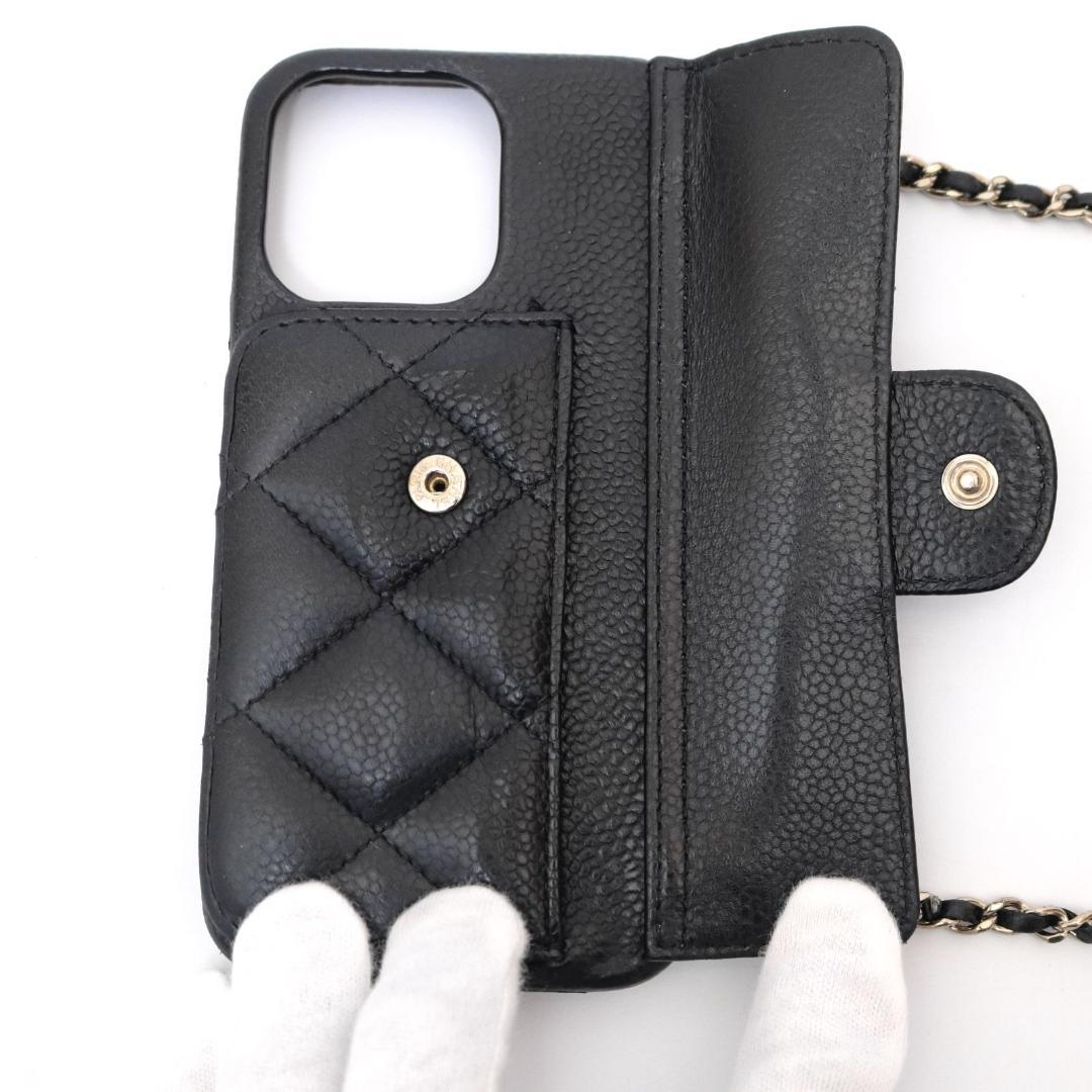CHANEL　シャネル　スマホケース　マトラッセ 　ブラック　AP2689
