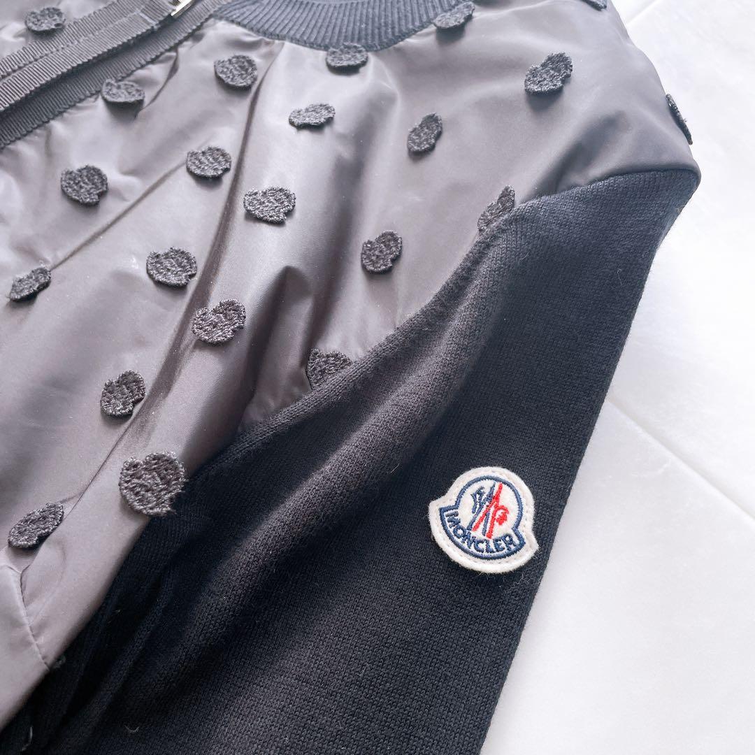 極美品✨モンクレール Cardigan Tricot 総ロゴ刺繍ドット柄 S