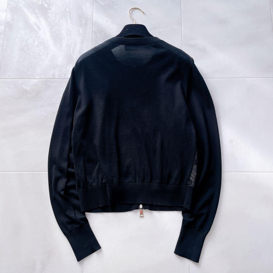 極美品✨モンクレール Cardigan Tricot 総ロゴ刺繍ドット柄 S