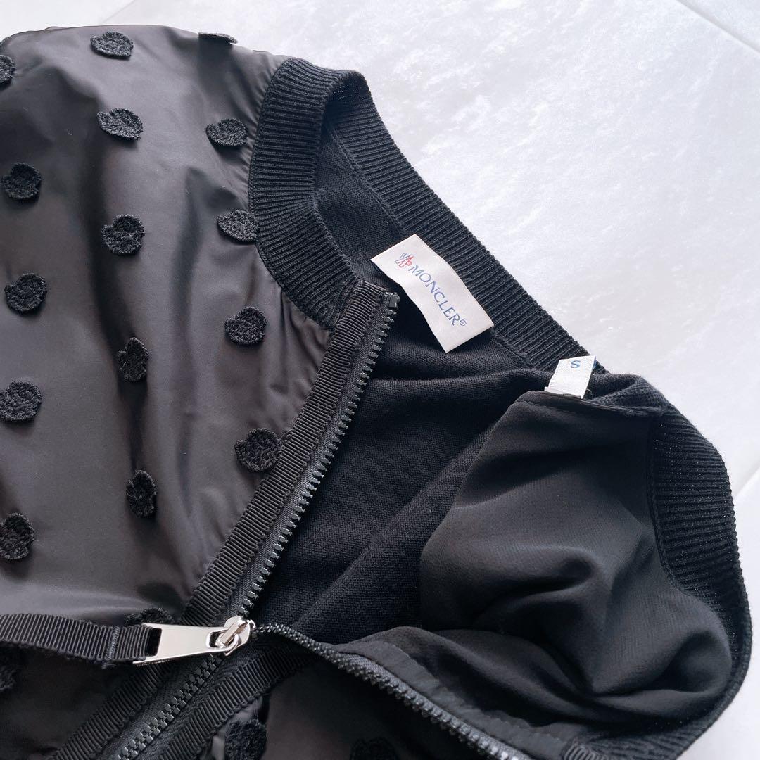 極美品✨モンクレール Cardigan Tricot 総ロゴ刺繍ドット柄 S