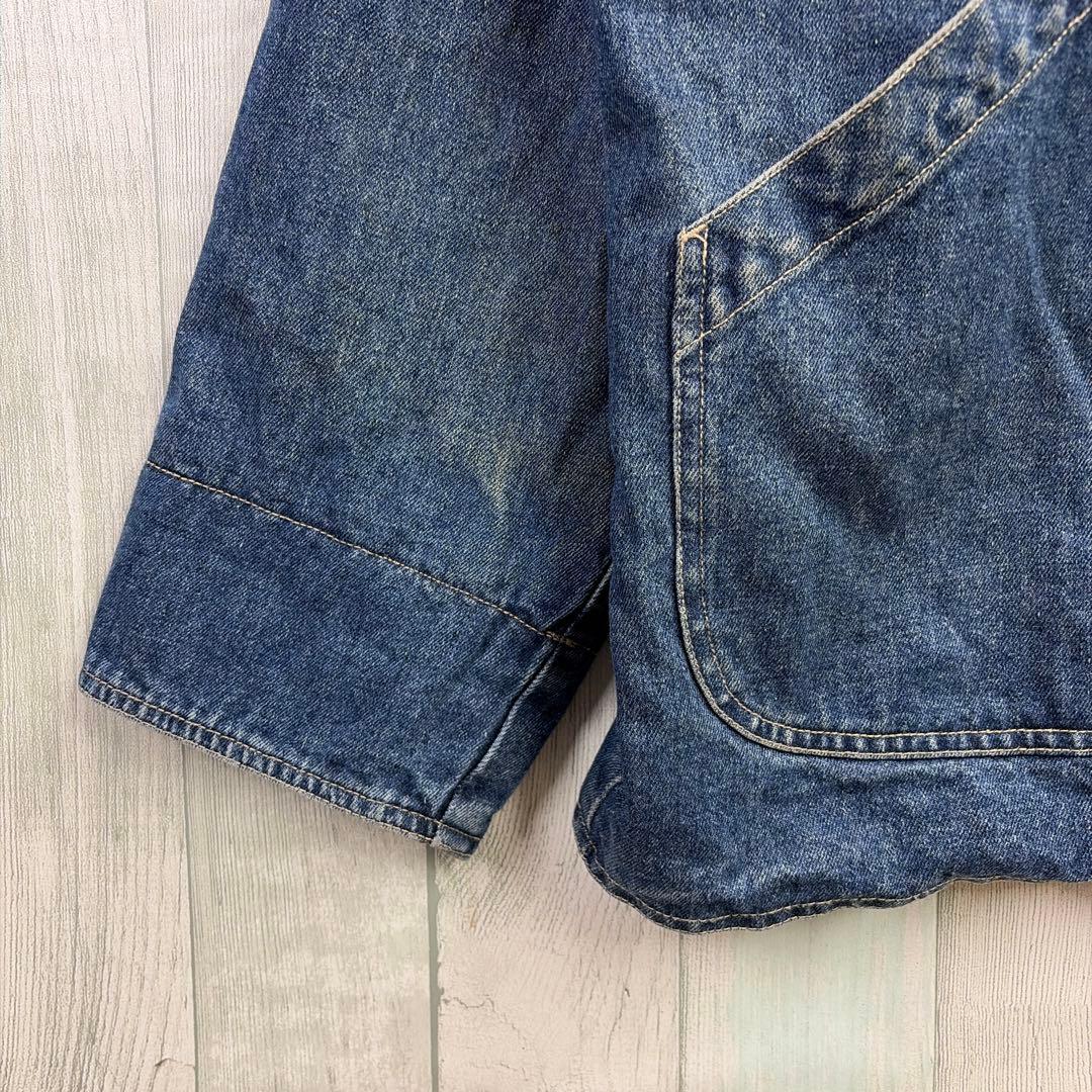 グレートランド デニムカバーオール 2XL コーデュロイ襟 チェック裏地