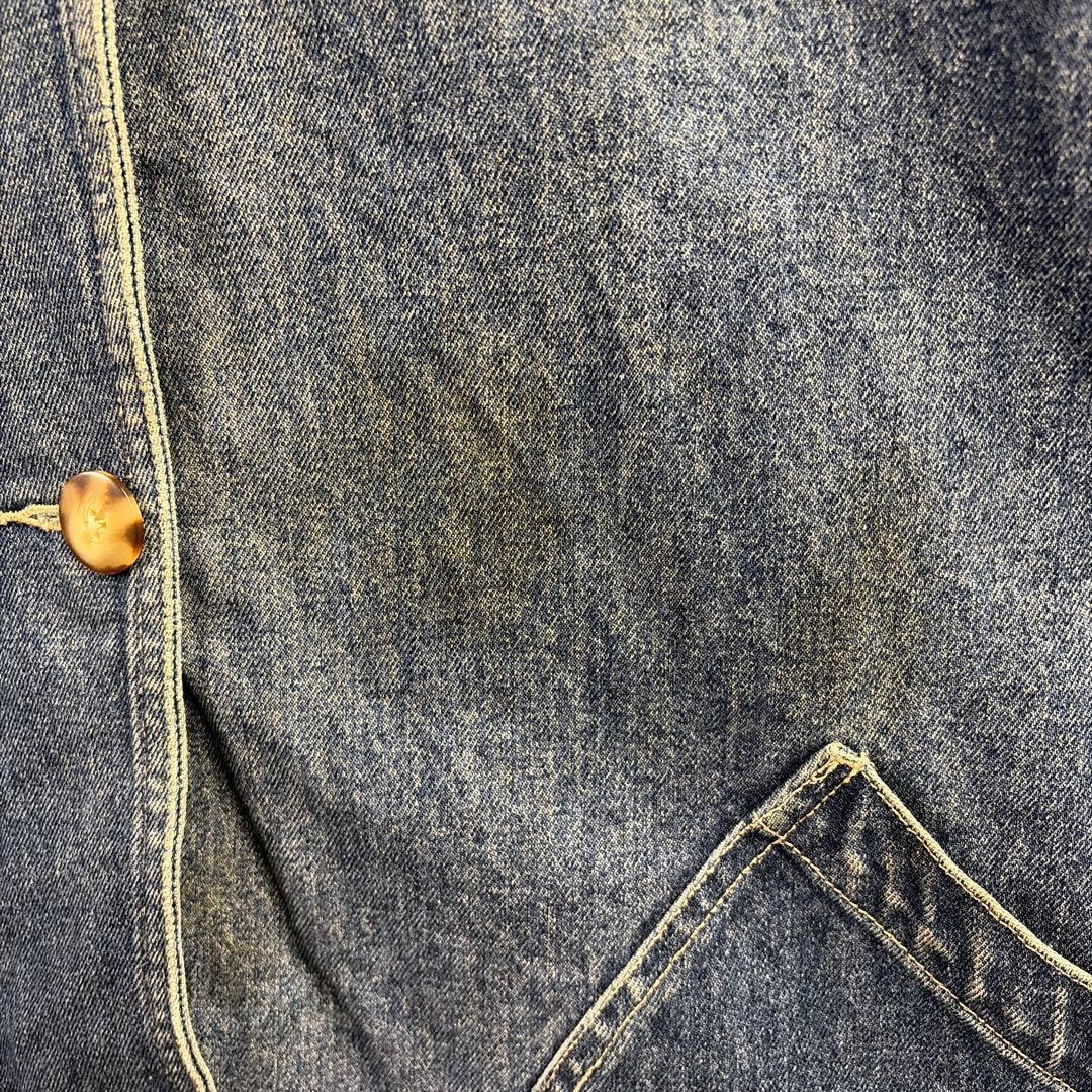 グレートランド デニムカバーオール 2XL コーデュロイ襟 チェック裏地