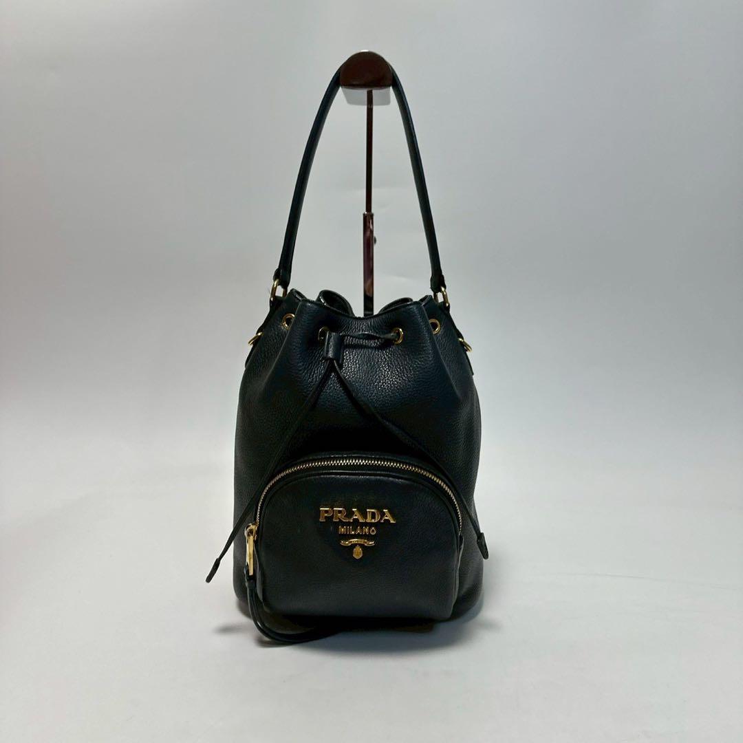 専用u68【美品】プラダ　ヴィッテロ　ブラック　バケットバッグ2wayショルダー