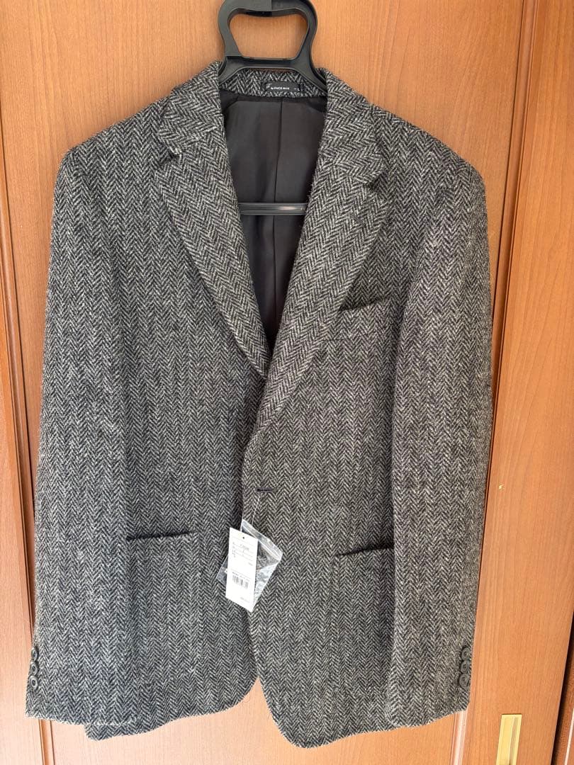 ハリスツイード　ヘリンボーン テーラードジャケット　L