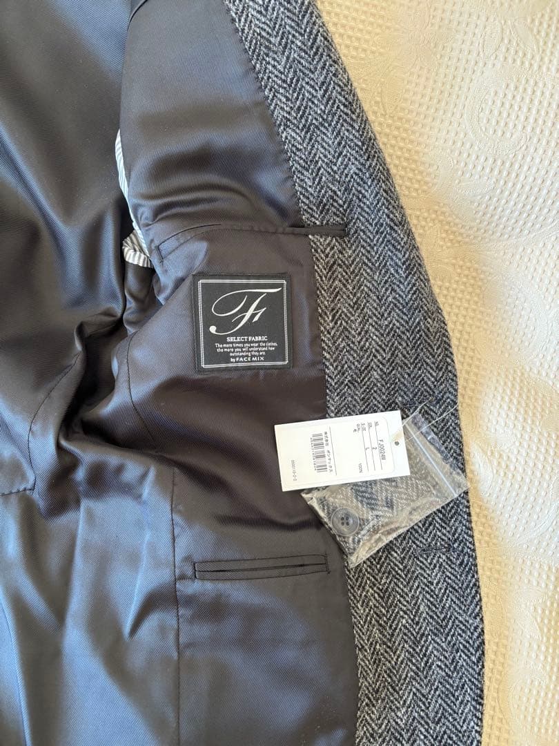 ハリスツイード　ヘリンボーン テーラードジャケット　L