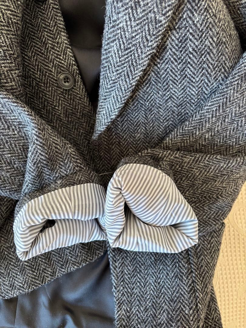 ハリスツイード　ヘリンボーン テーラードジャケット　L