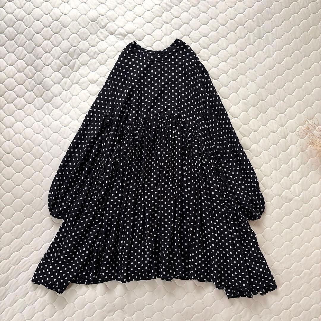 【美品】BEARDSLEY✴︎ドットギャザーチュニック　フレアワンピース
