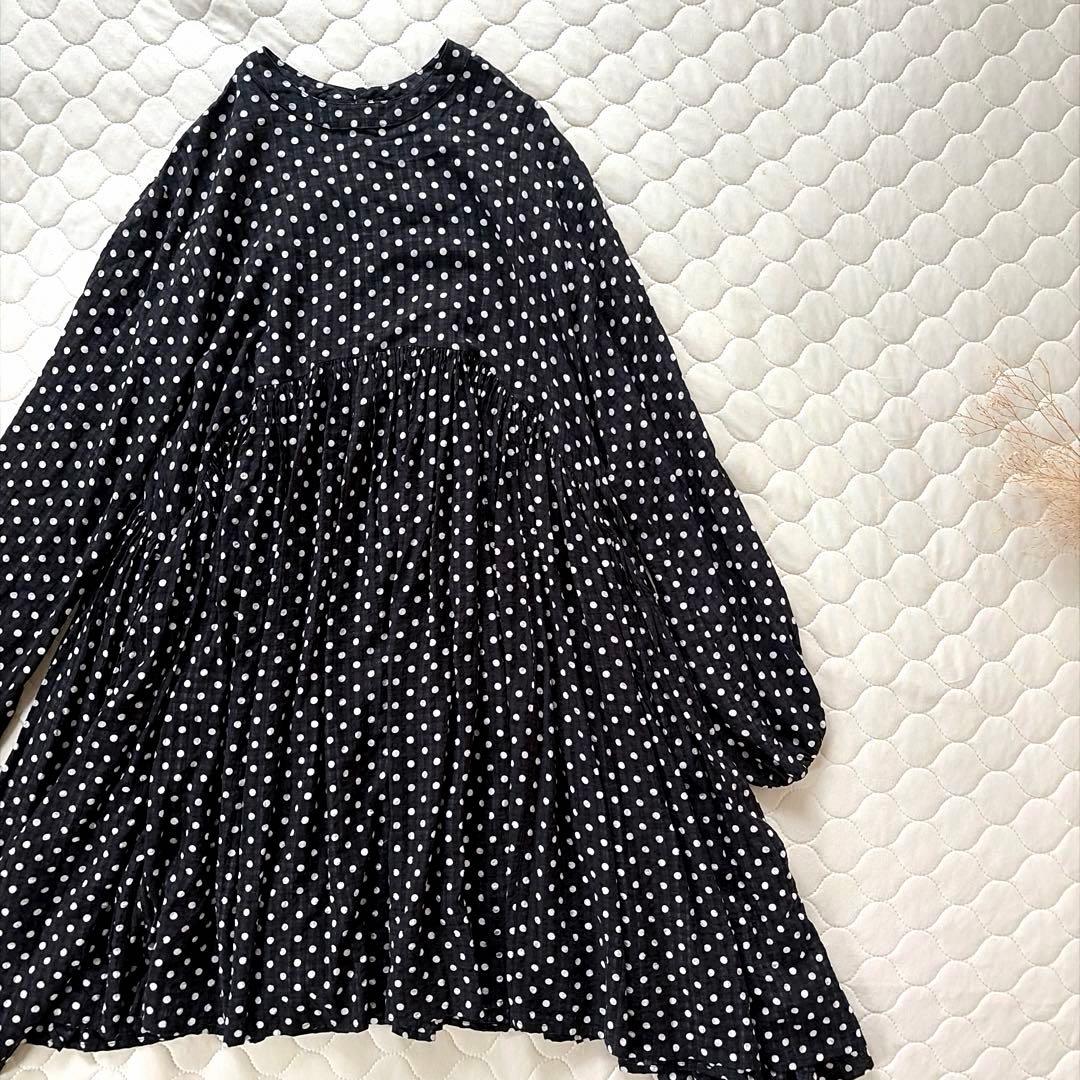 【美品】BEARDSLEY✴︎ドットギャザーチュニック　フレアワンピース