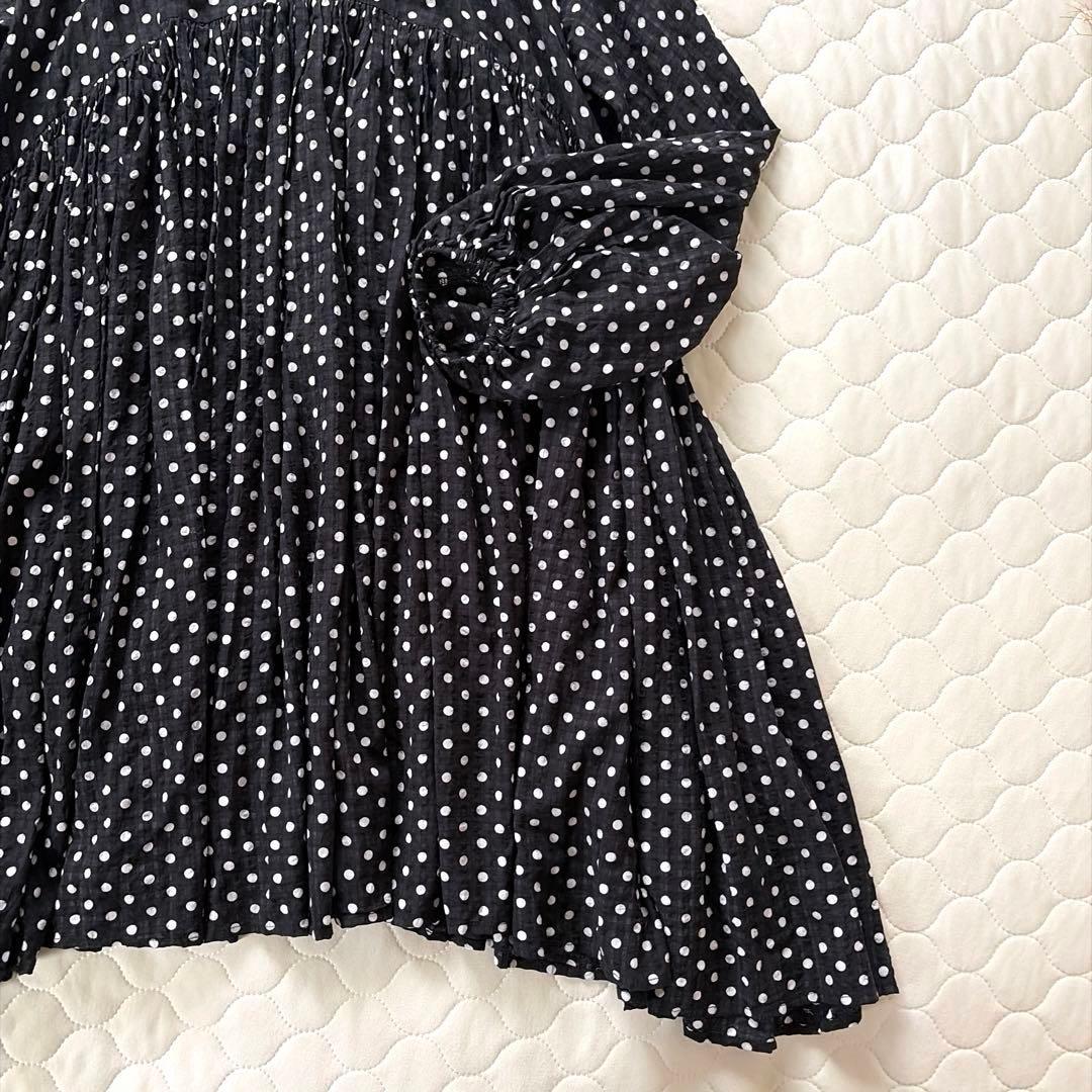 【美品】BEARDSLEY✴︎ドットギャザーチュニック　フレアワンピース