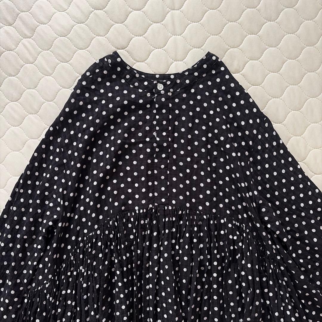 【美品】BEARDSLEY✴︎ドットギャザーチュニック　フレアワンピース