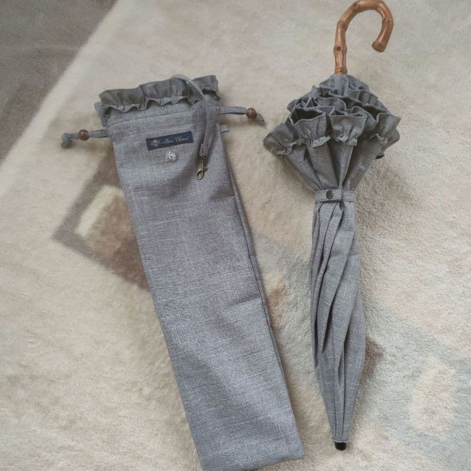 芦屋ロサブラン ２段折り フリルダンガリー曲がり竹手元