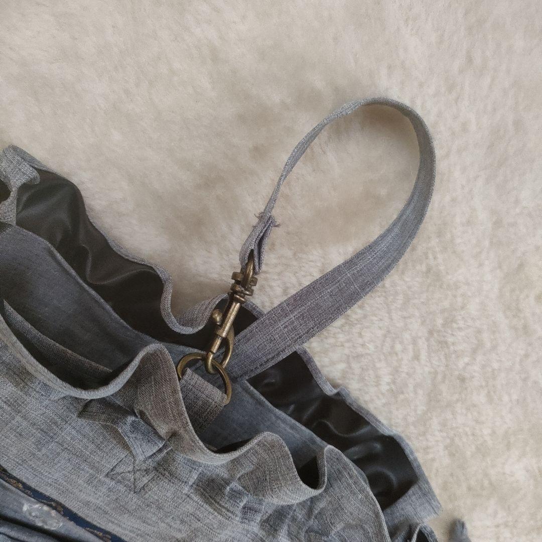 芦屋ロサブラン ２段折り フリルダンガリー曲がり竹手元