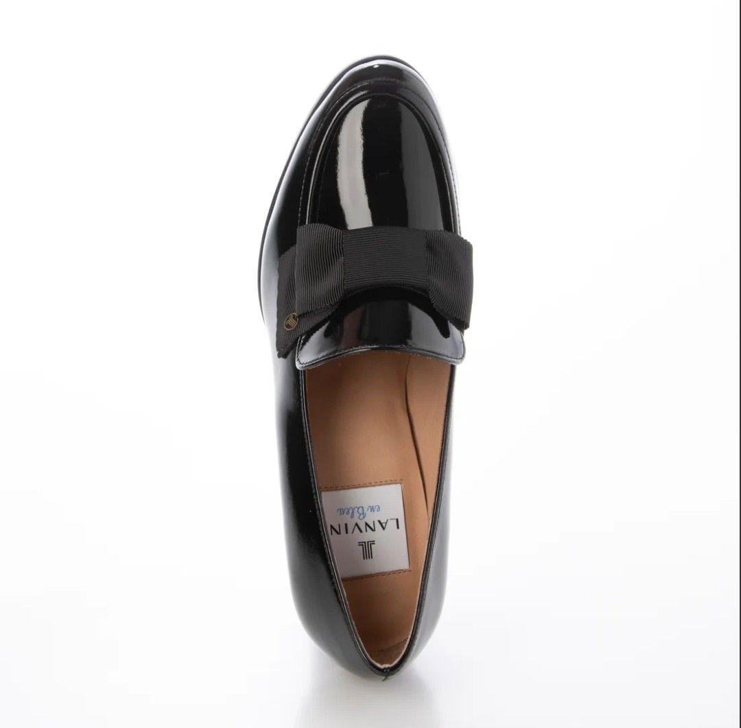 なつなっつ ランバンオンブルー リボン付ブラックローファー