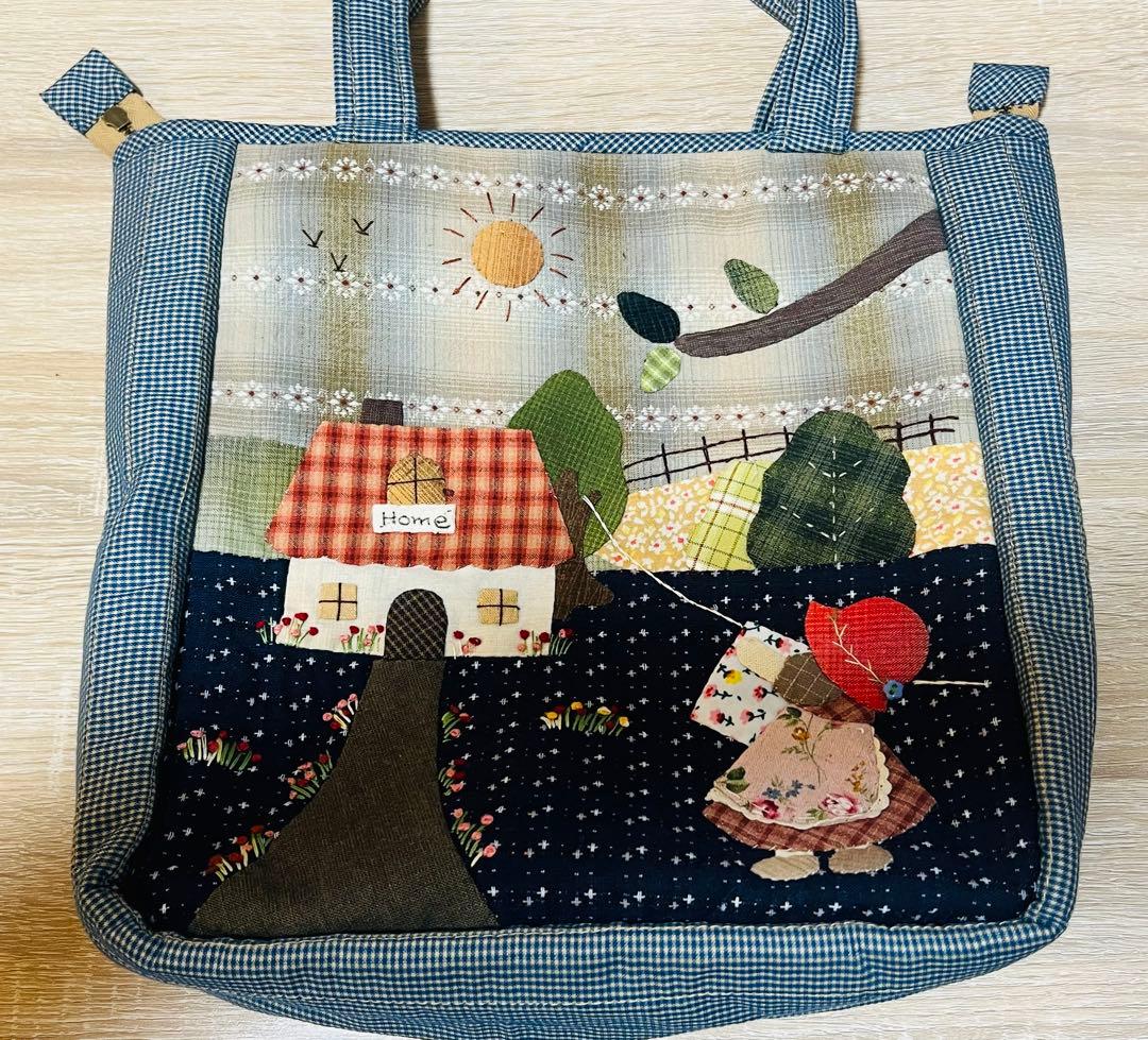 ★新作大★スーちゃん＆ことり＆ハウス★ハンドメイド　トートバッグ　パッチワーク