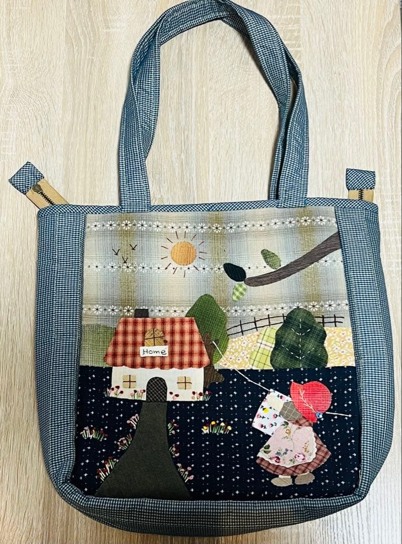 ★新作大★スーちゃん＆ことり＆ハウス★ハンドメイド　トートバッグ　パッチワーク