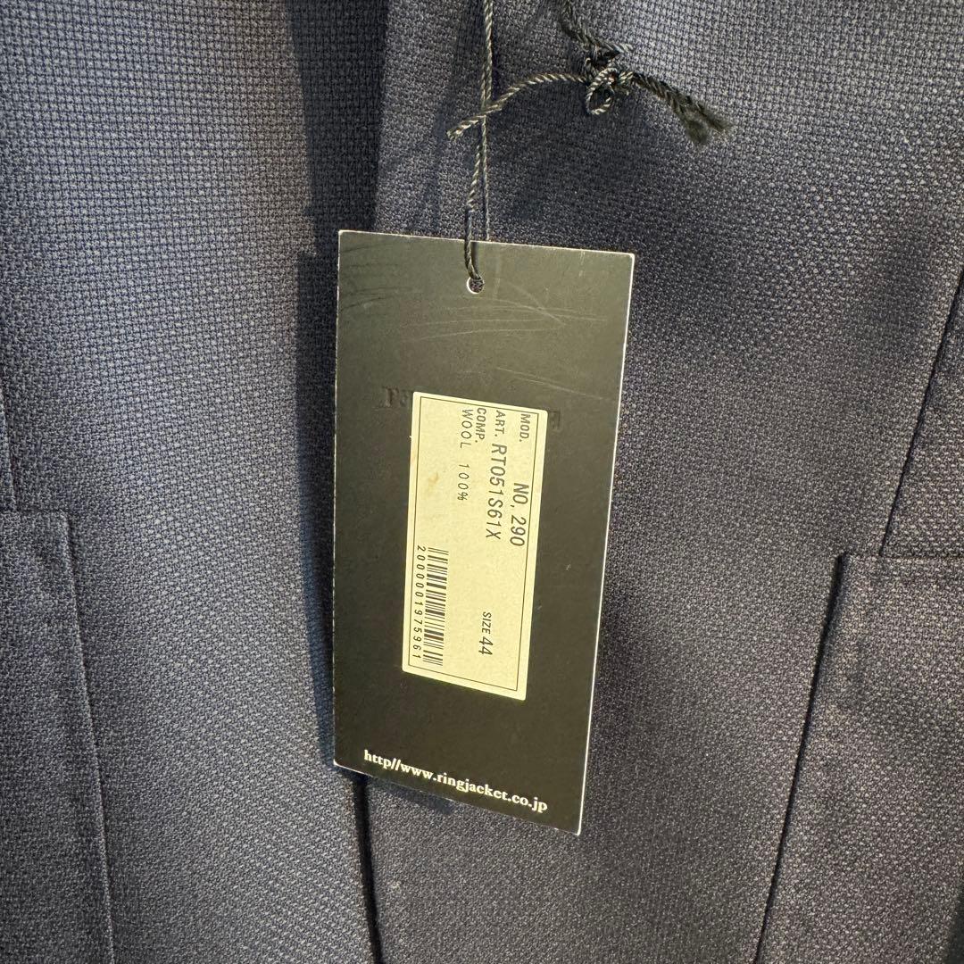 新品RING JACKETリングヂャケット ネイビージャケット 44ホップサック