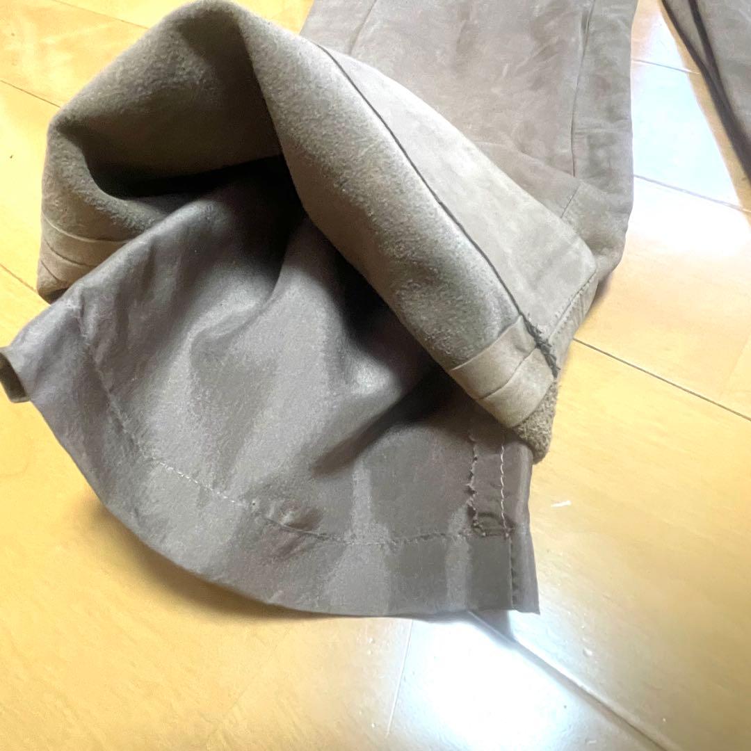 シャネル　ヴィンテージ　ヌバック　パンツ　レザー　カーフスキン