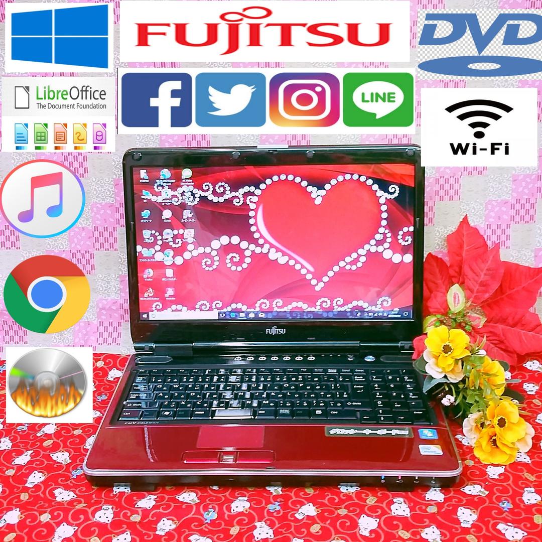 極上品/美品/大容量500GB！最新Win10搭載！レッド色/動画&画像編集