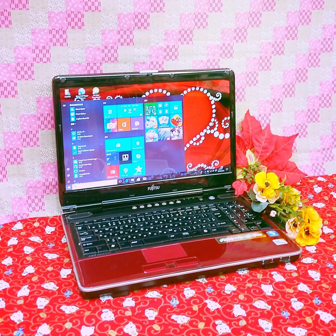 極上品/美品/大容量500GB！最新Win10搭載！レッド色/動画&画像編集