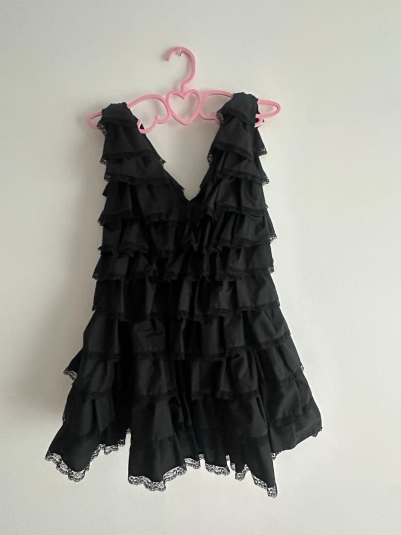 angel wings mini dress （BLACK）