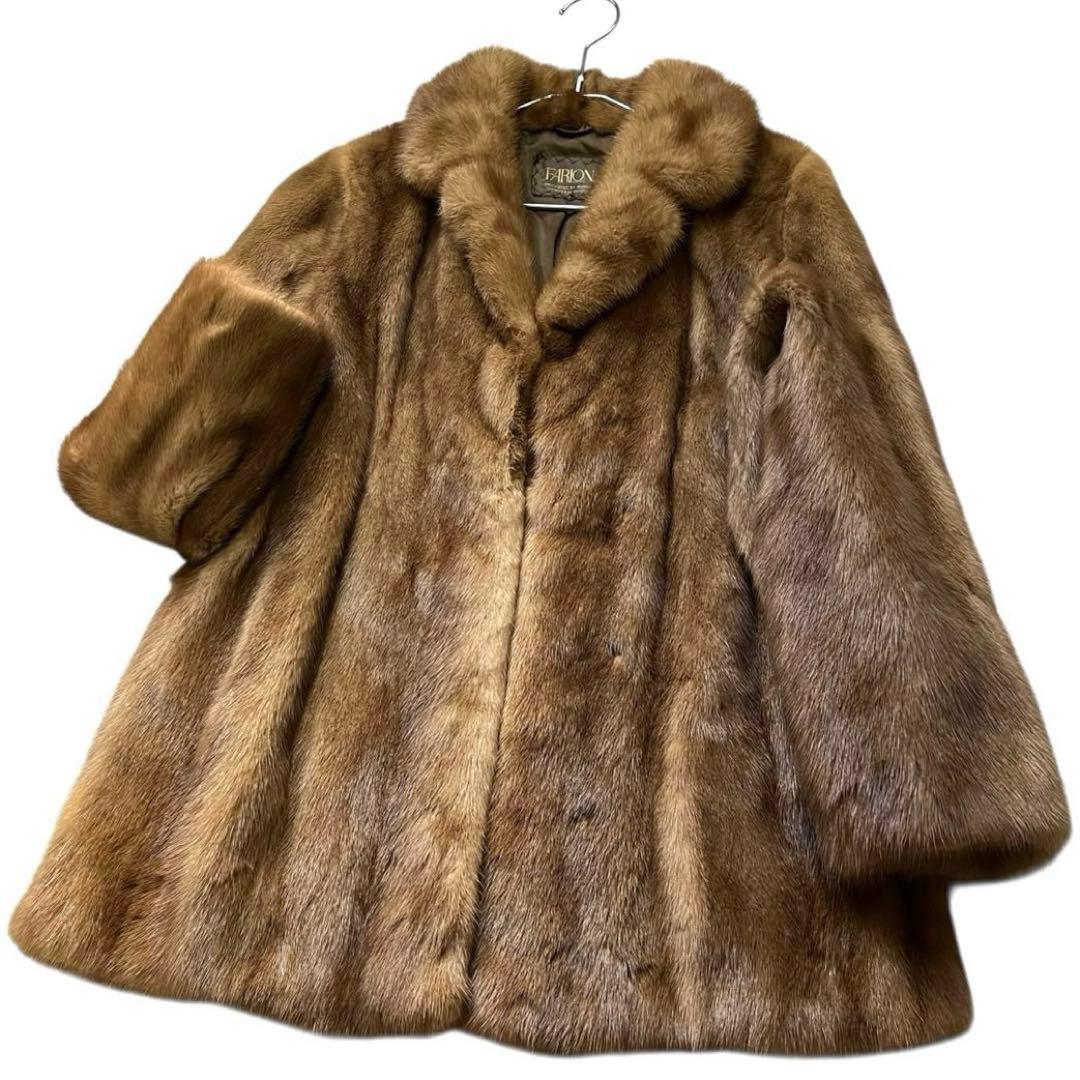 パステルミンク リアルファーコート 毛皮 毛並み◎ なめし柔らか 9号