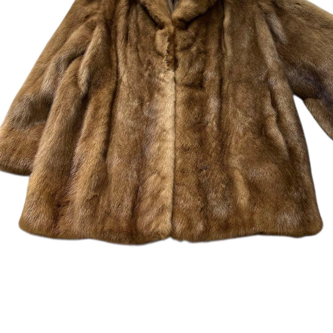 パステルミンク リアルファーコート 毛皮 毛並み◎ なめし柔らか 9号