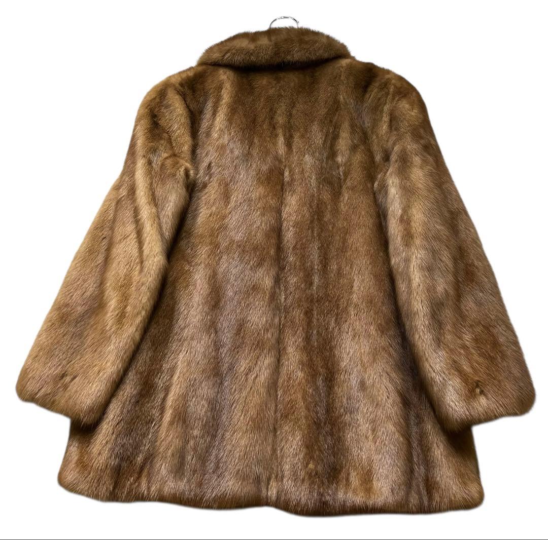 パステルミンク リアルファーコート 毛皮 毛並み◎ なめし柔らか 9号