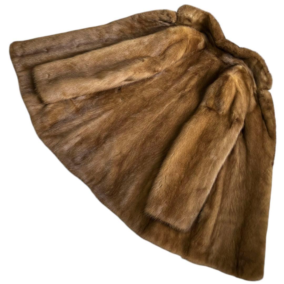 パステルミンク リアルファーコート 毛皮 毛並み◎ なめし柔らか 9号