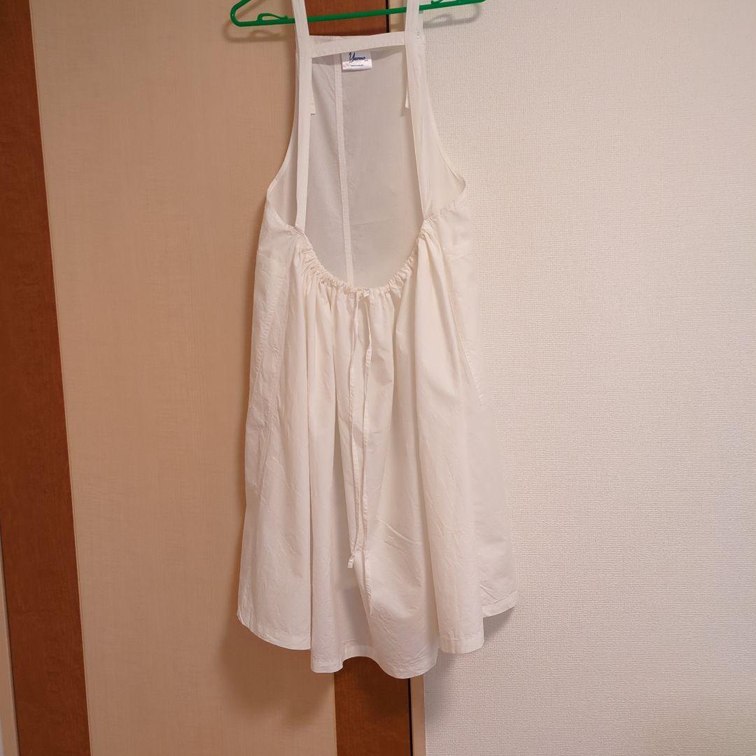 yarmo ヤーモ ビブエプロンドレス 白