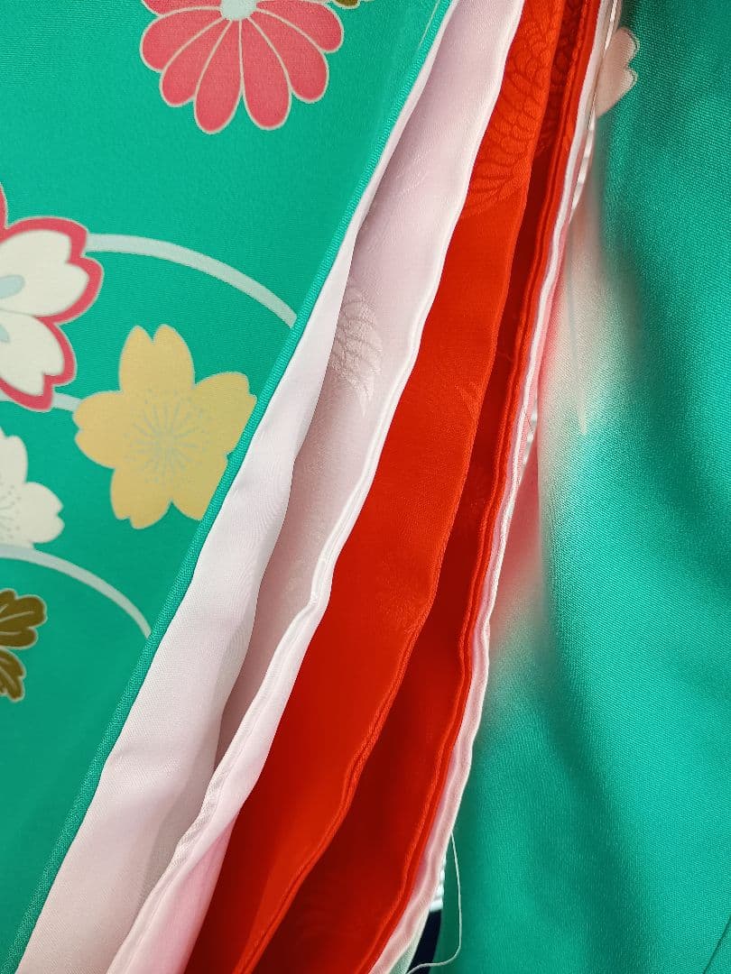 お宮参り　一つ身　着物　ターコイズ