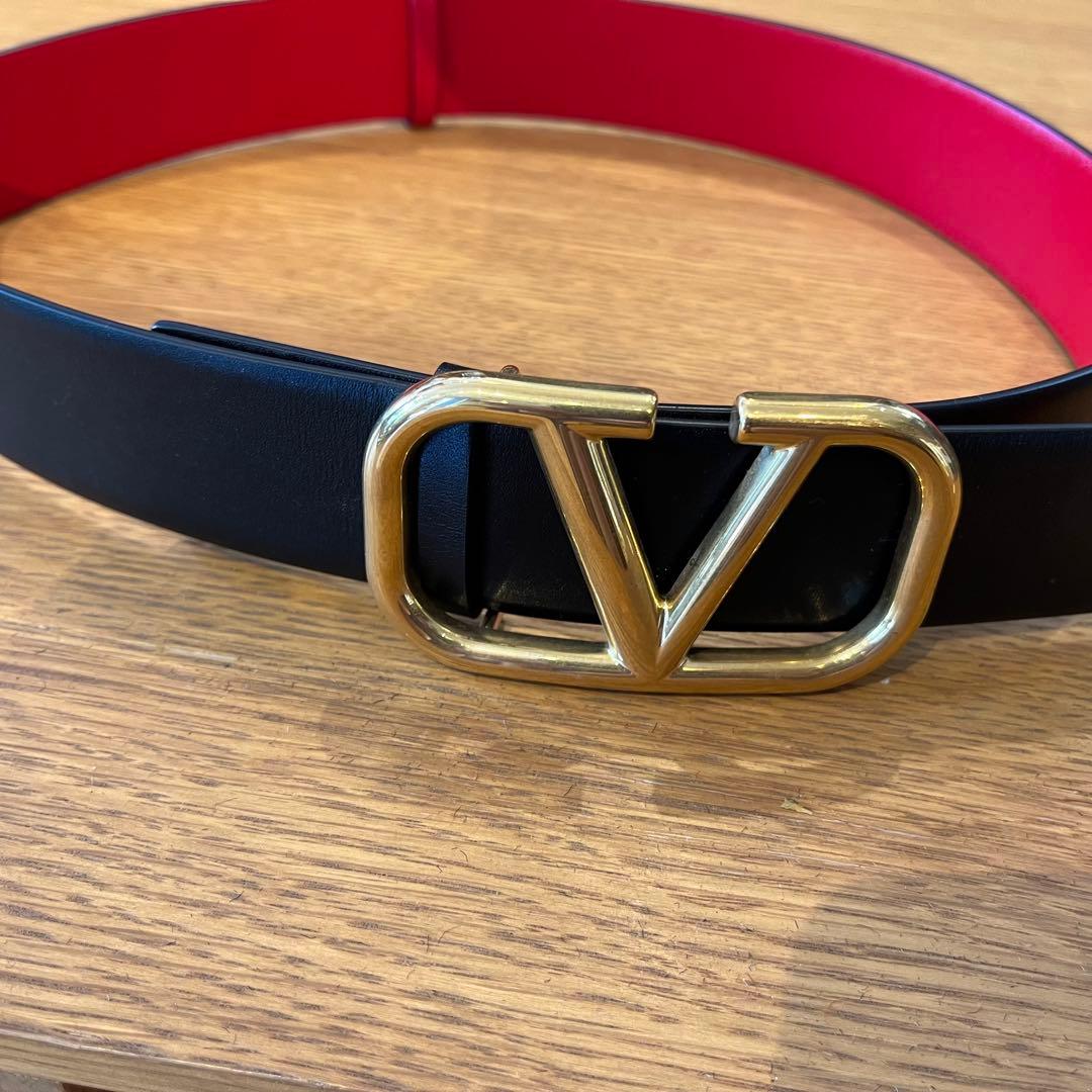 VALENTINO ヴァレンティノ ゴールドVロゴ バックルベルト