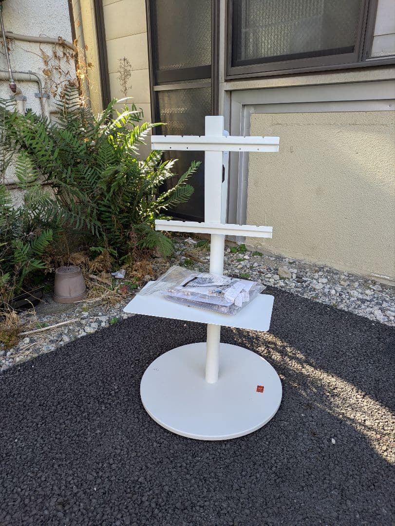 Wall ホワイト スタンド式テレビ台 円形ベース