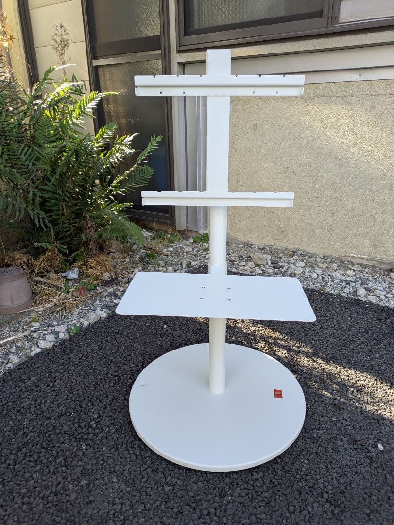 Wall ホワイト スタンド式テレビ台 円形ベース