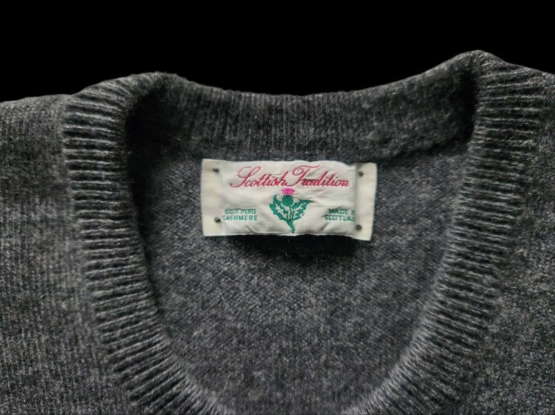 トップス 90s Scottish Pure Cashmere Sweater Gray