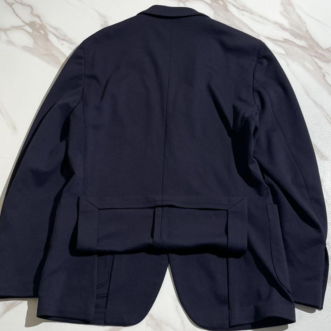 美品 LARDINI easy wear 新ロゴ スーツ ストレッチ ネイビー