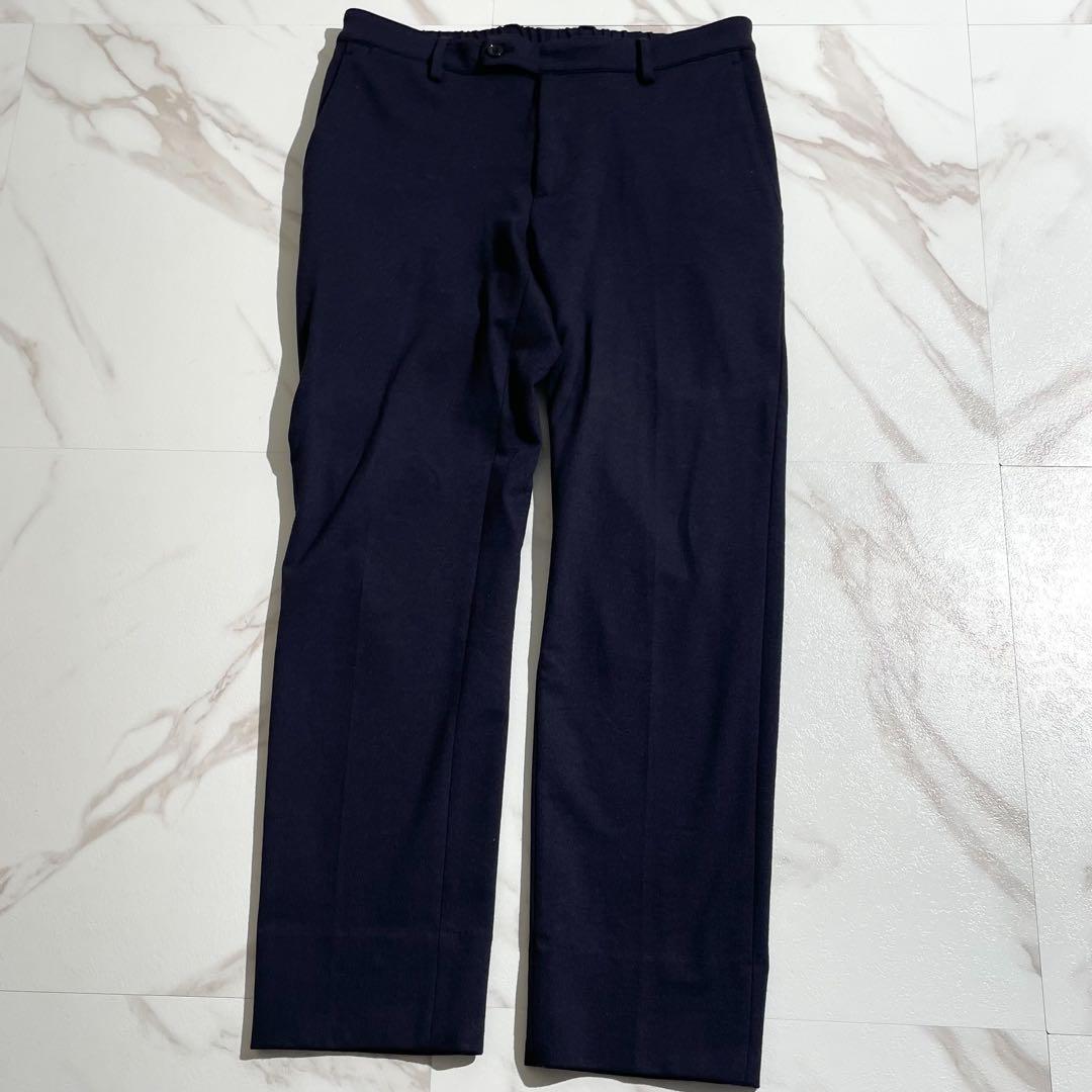 美品 LARDINI easy wear 新ロゴ スーツ ストレッチ ネイビー