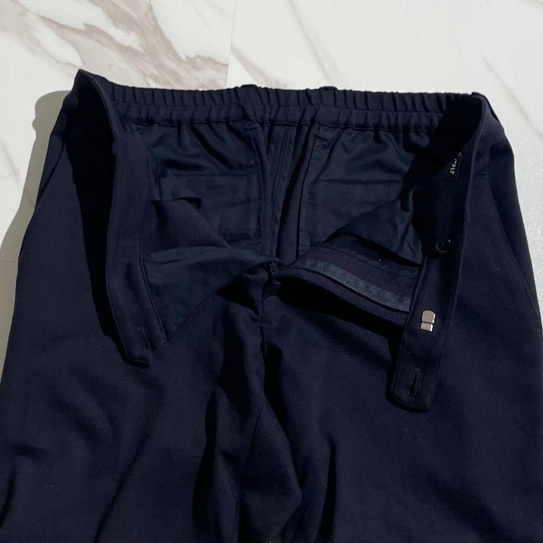 美品 LARDINI easy wear 新ロゴ スーツ ストレッチ ネイビー