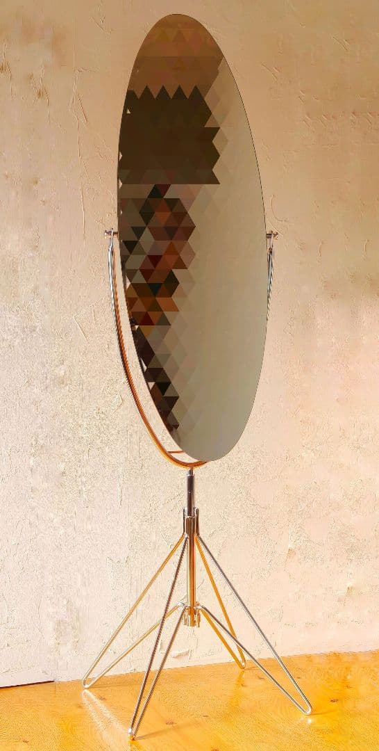 【80s】アスプルンド　アロー　スタンドミラー　オーバル　スペースエイジ　取説付