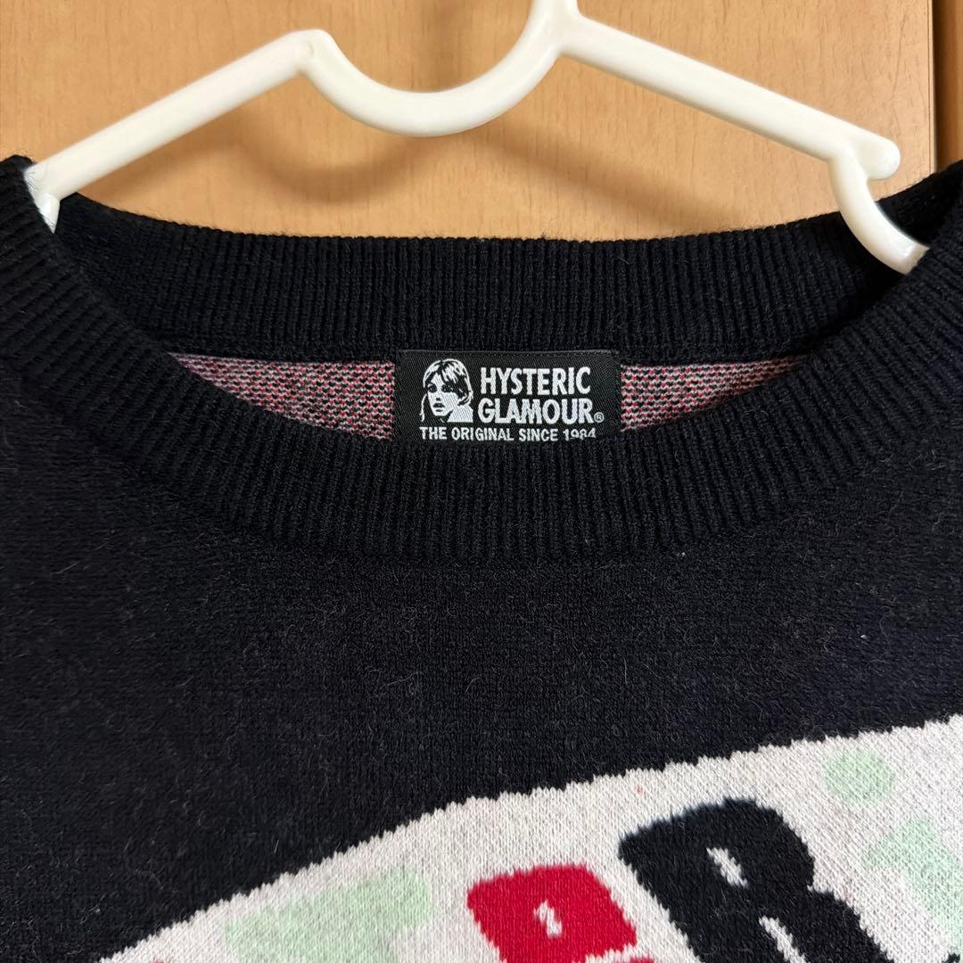 ユイ HYSTERIC GLAMOUR グラフィックニットスウェット 黒