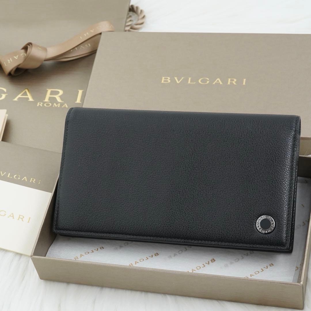 未使用品　箱付き　BVLGARI ブルガリ　長財布　バイカラー　レザー　グリーン