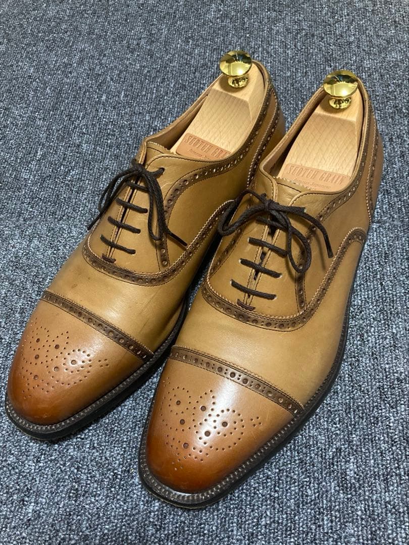 スコッチグレイン ベージュブラウン ビジネスシューズ　26.5 パーティ　結婚